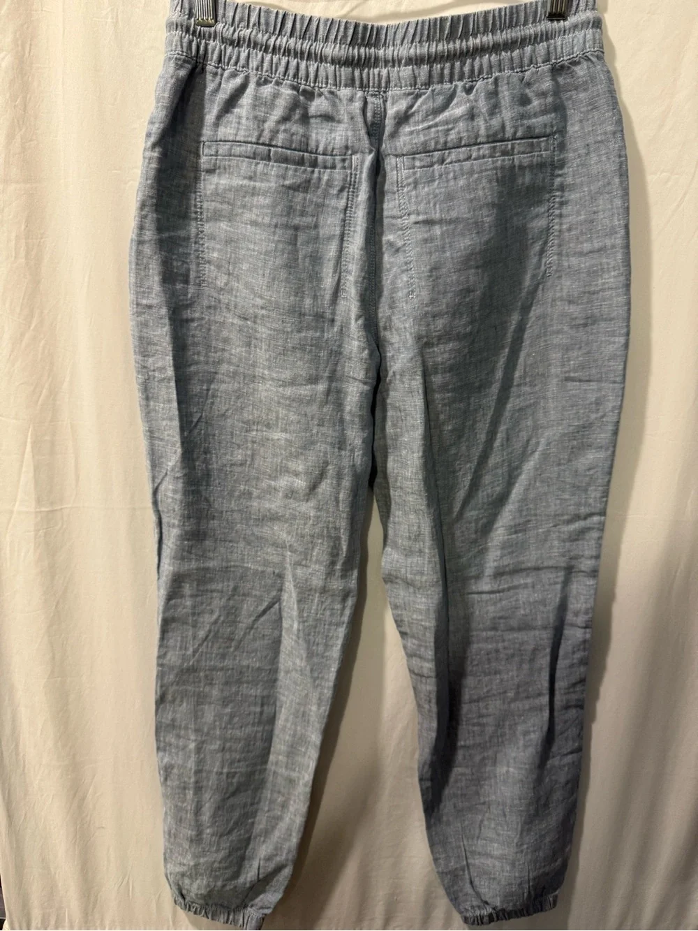 Athleta Light Blue Linen-Blend Jogger Pants